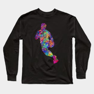 Basketball player man watercolor Long Sleeve T-Shirt